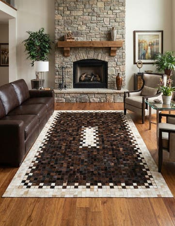 5' 1 x 8' 2 Cowhide Stocks Rug