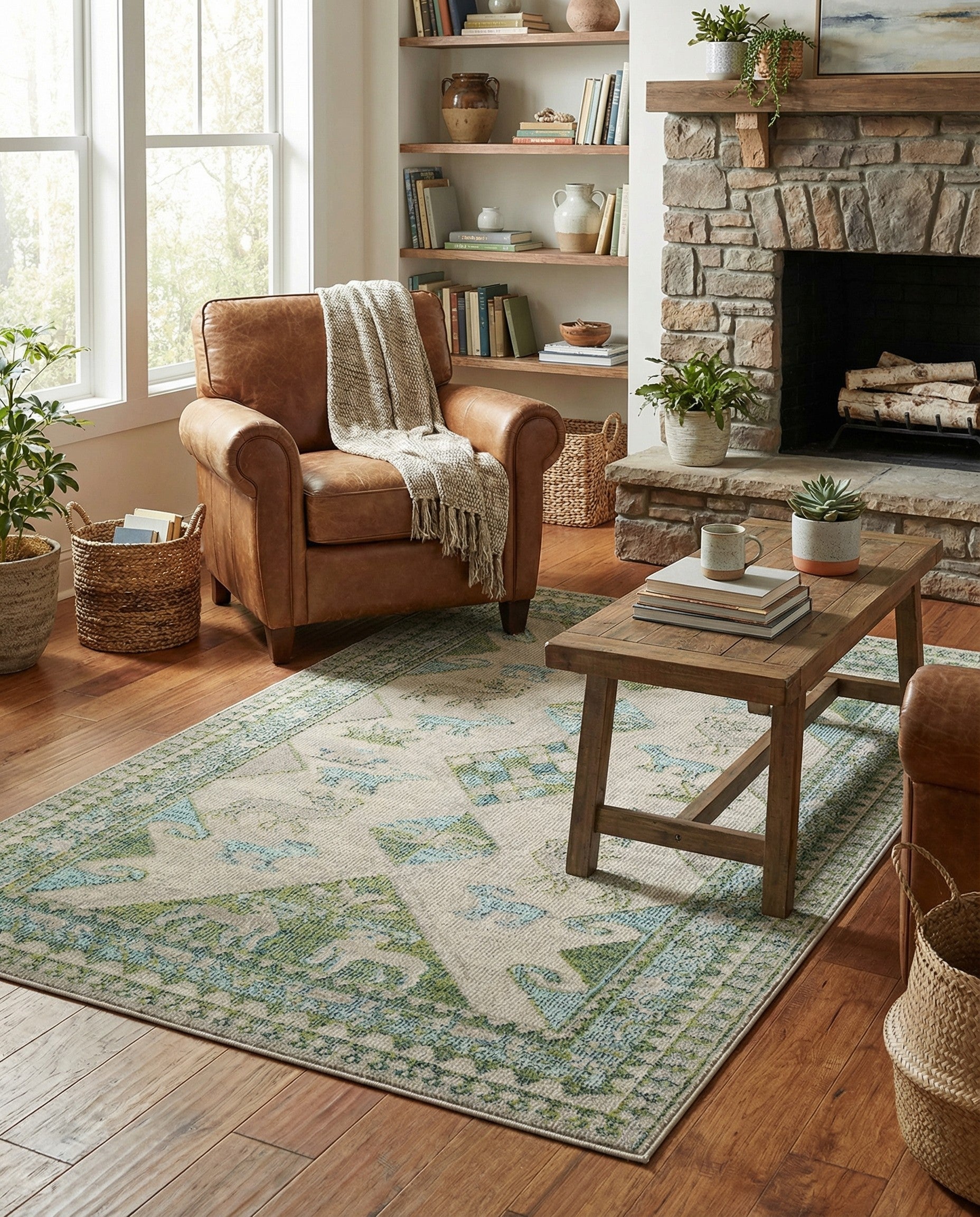 4' x 6'  Washable Santa Fe Rug