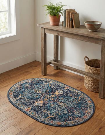 Navy Blue Lola Oval Rug