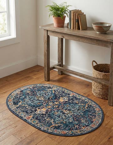 Navy Blue Lola Oval Rug