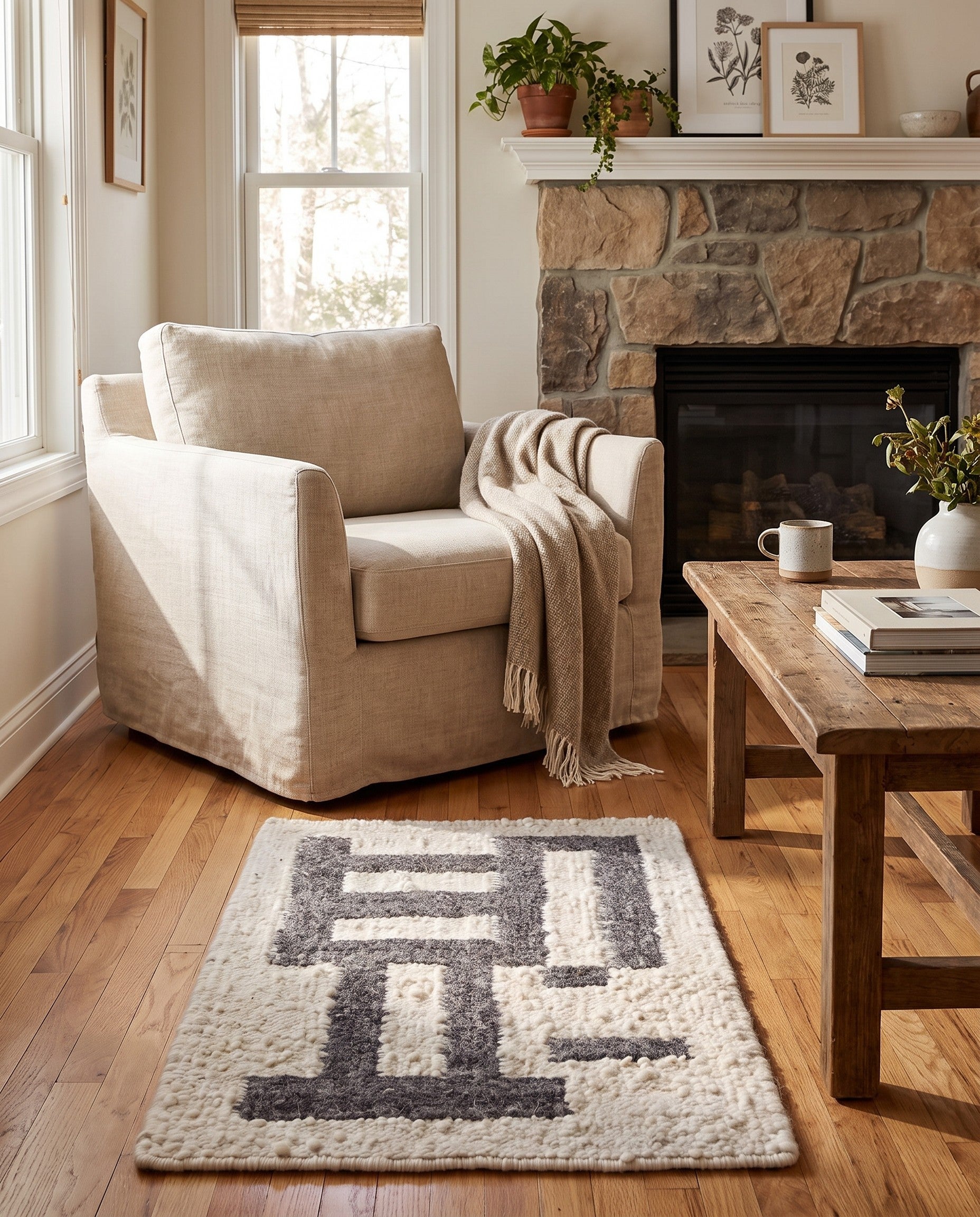 2' x 3' 1 Hand Knotted Moroccan Wool Rug