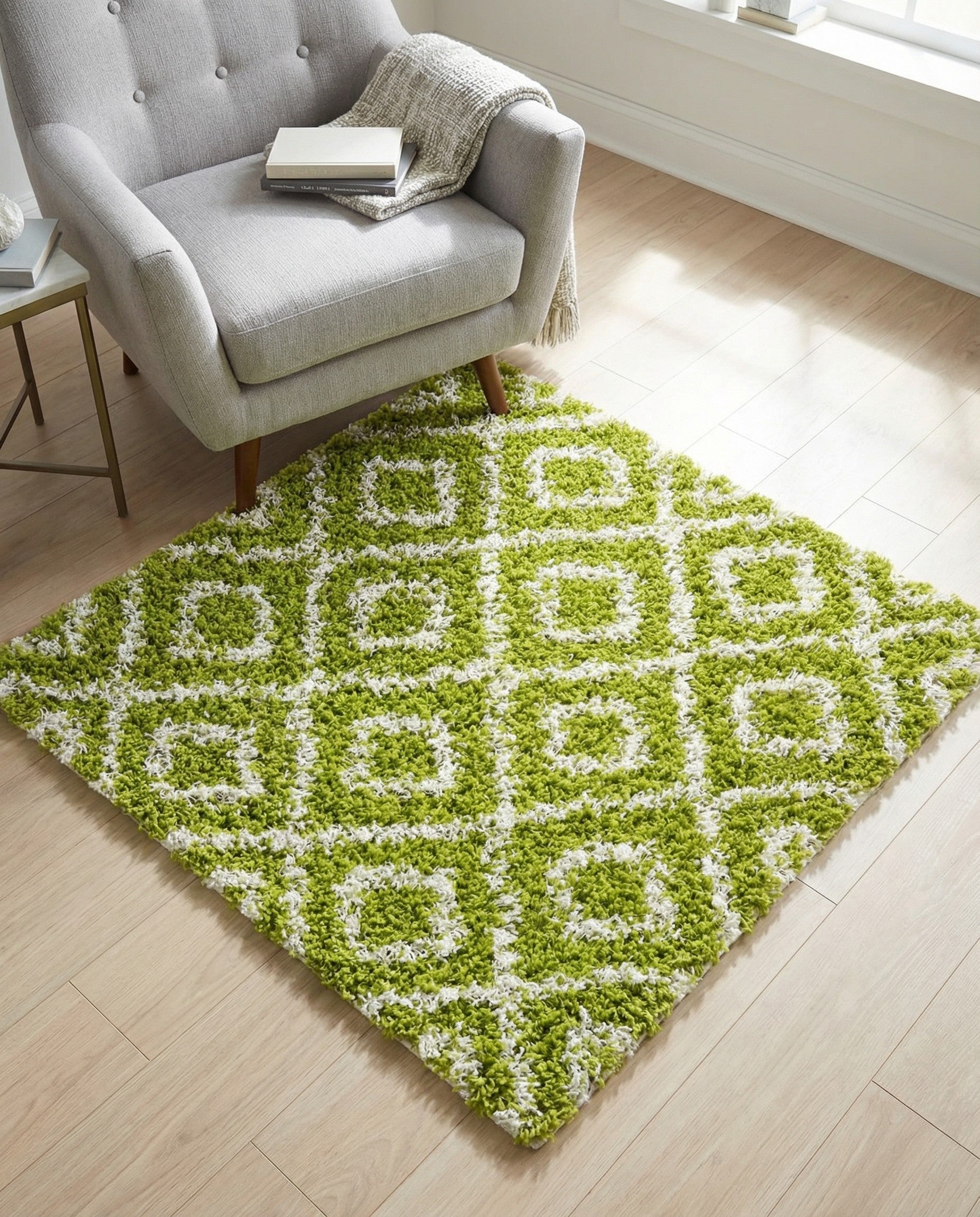 3' 3 x 3' 3 Trellis Shag Square Rug