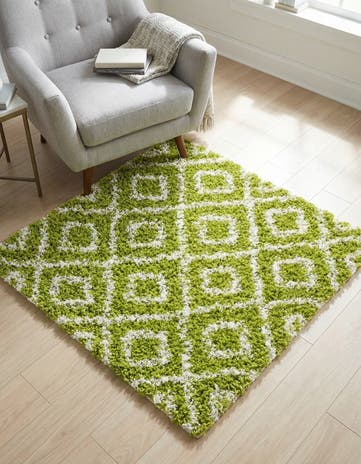 3' 3 x 3' 3 Lattice Shag Square Rug