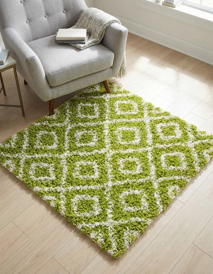 3' 3 x 3' 3 Lattice Shag Square Rug