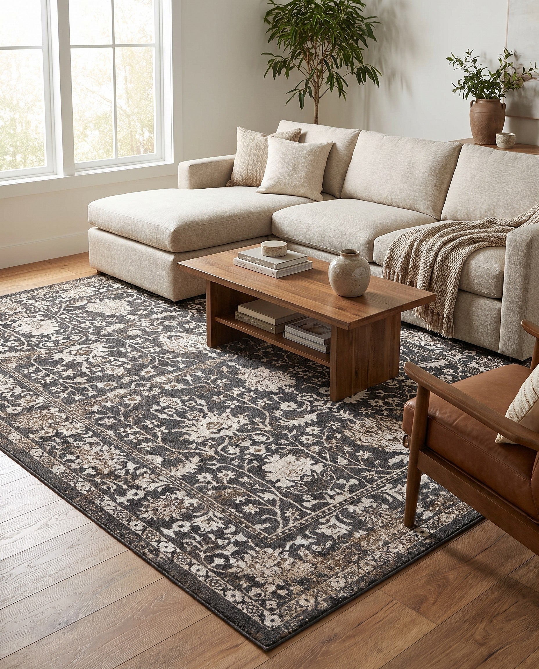 Charcoal Kamala Washable Rug