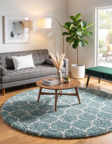 10' x 10' Lattice Shag Round Rug