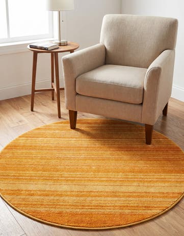 Yellow Gemstone Round Rug