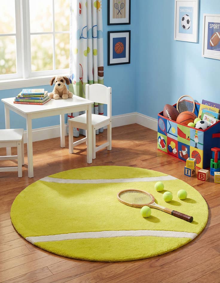 Detail image of 4' 1 x 4' 1 Playtime Kids Wool Freeform Rug