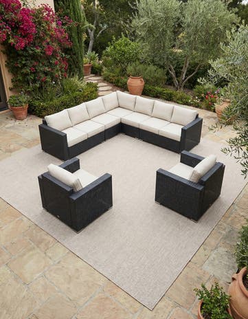13' x 13' Easy-Clean Solid Indoor / Outdoor Square Rug