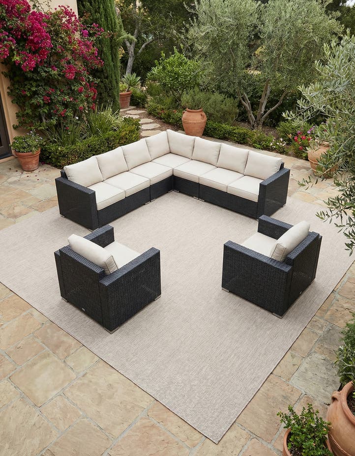 13' x 13' Easy-Clean Solid Indoor / Outdoor ...