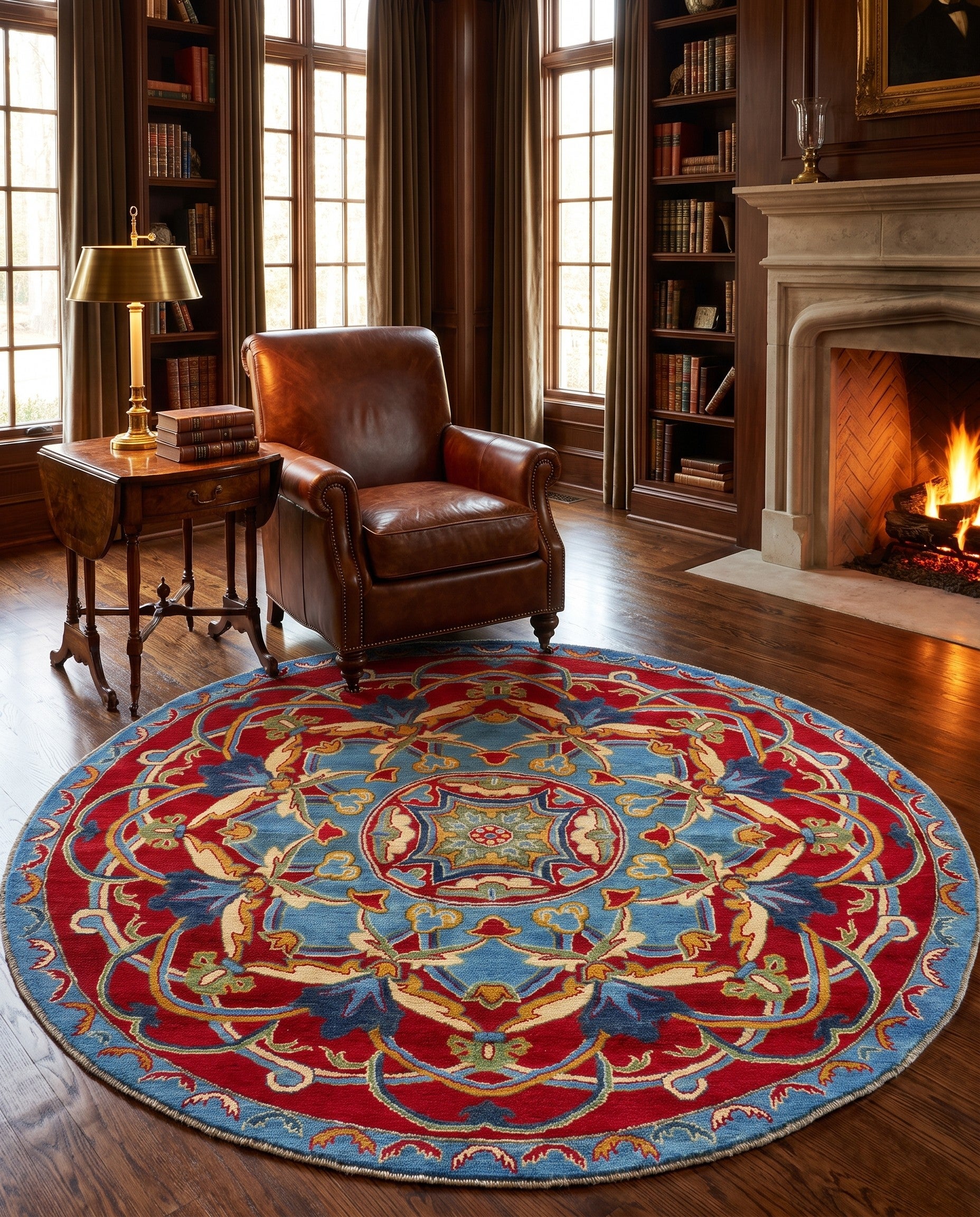 6' 6 x 6' 7 Hand Knotted Kazak Round Rug