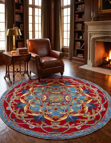6' 6 x 6' 7 Hand Knotted Kazak Round Rug