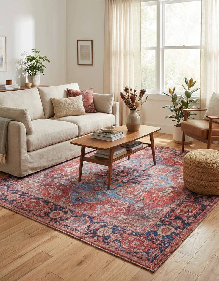 Detail image of 7' 10 x 7' 10 Washable Maahru Square Rug