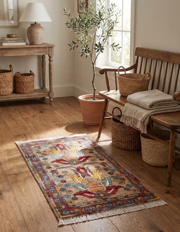 1' 8 x 3' 2 Hand Knotted Ziegler Rug