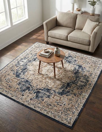 Dark Blue Eliza Square Rug