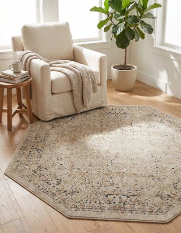Beige Villa Octagon Rug