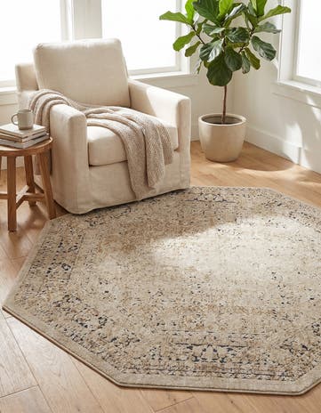 Beige Villa Octagon Rug
