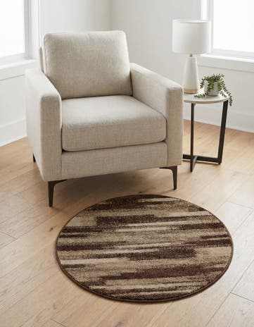Brown Harvest Round Rug
