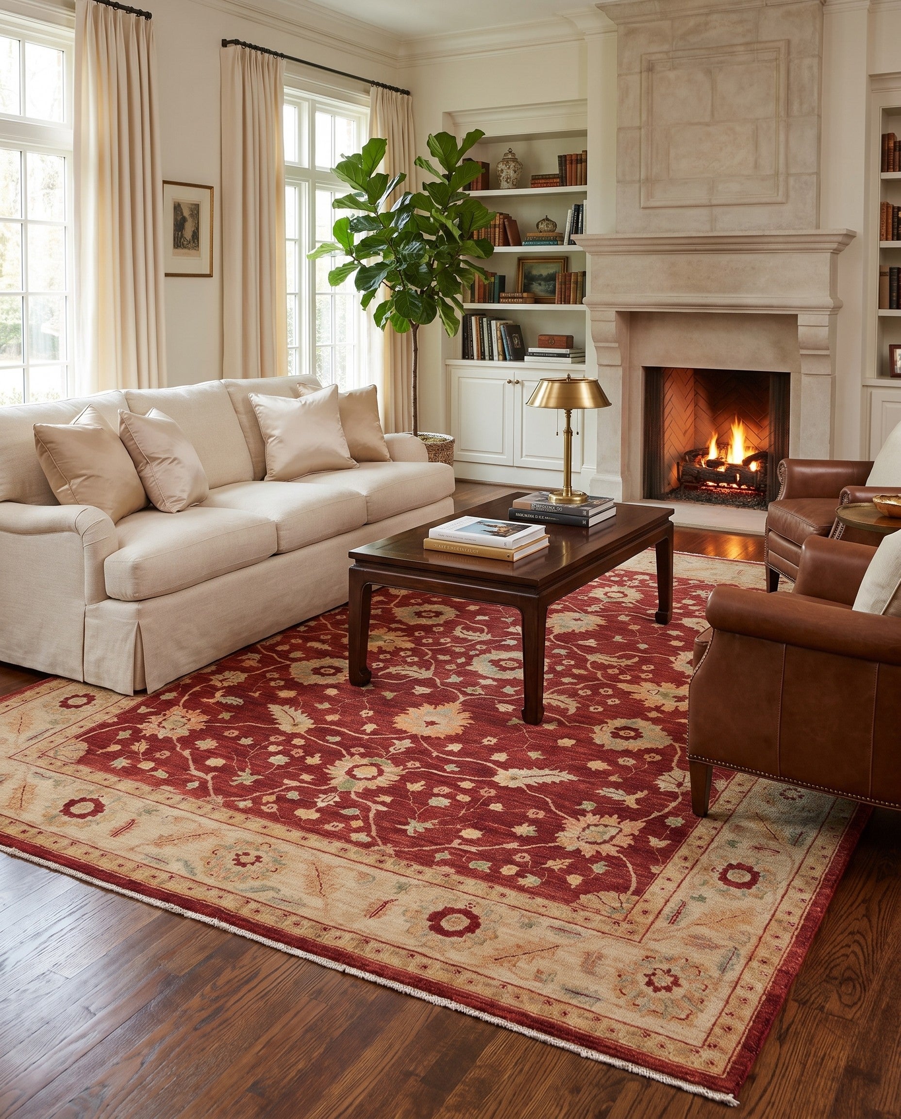 7' 11 x 9' 9 Hand Knotted Ziegler Rug