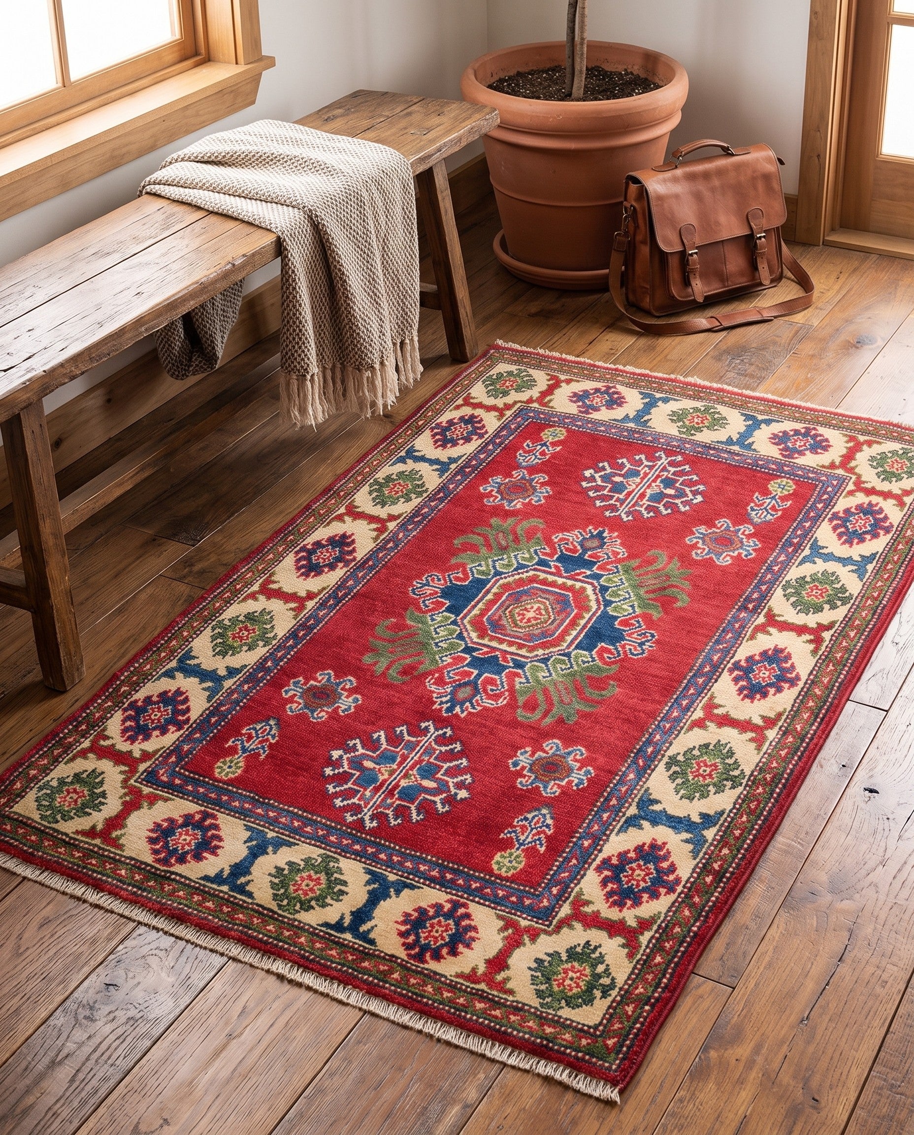 2' 9 x 4' 1 Hand Knotted Kazak Rug