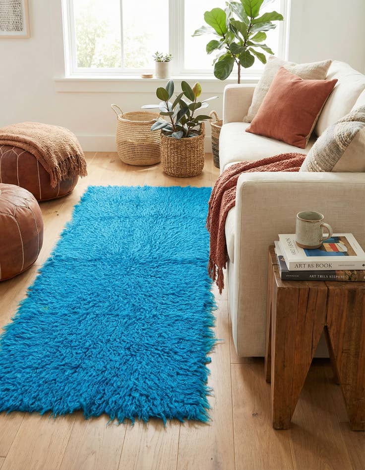 Detail image of 2' x 4' Hand Knotted Moroccan Wool Runner Rug