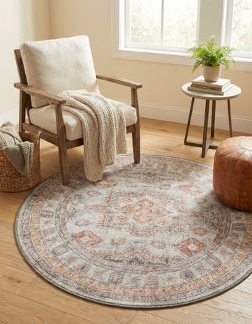 3' 6 x 3' 6 Washable Timeless Round Rug