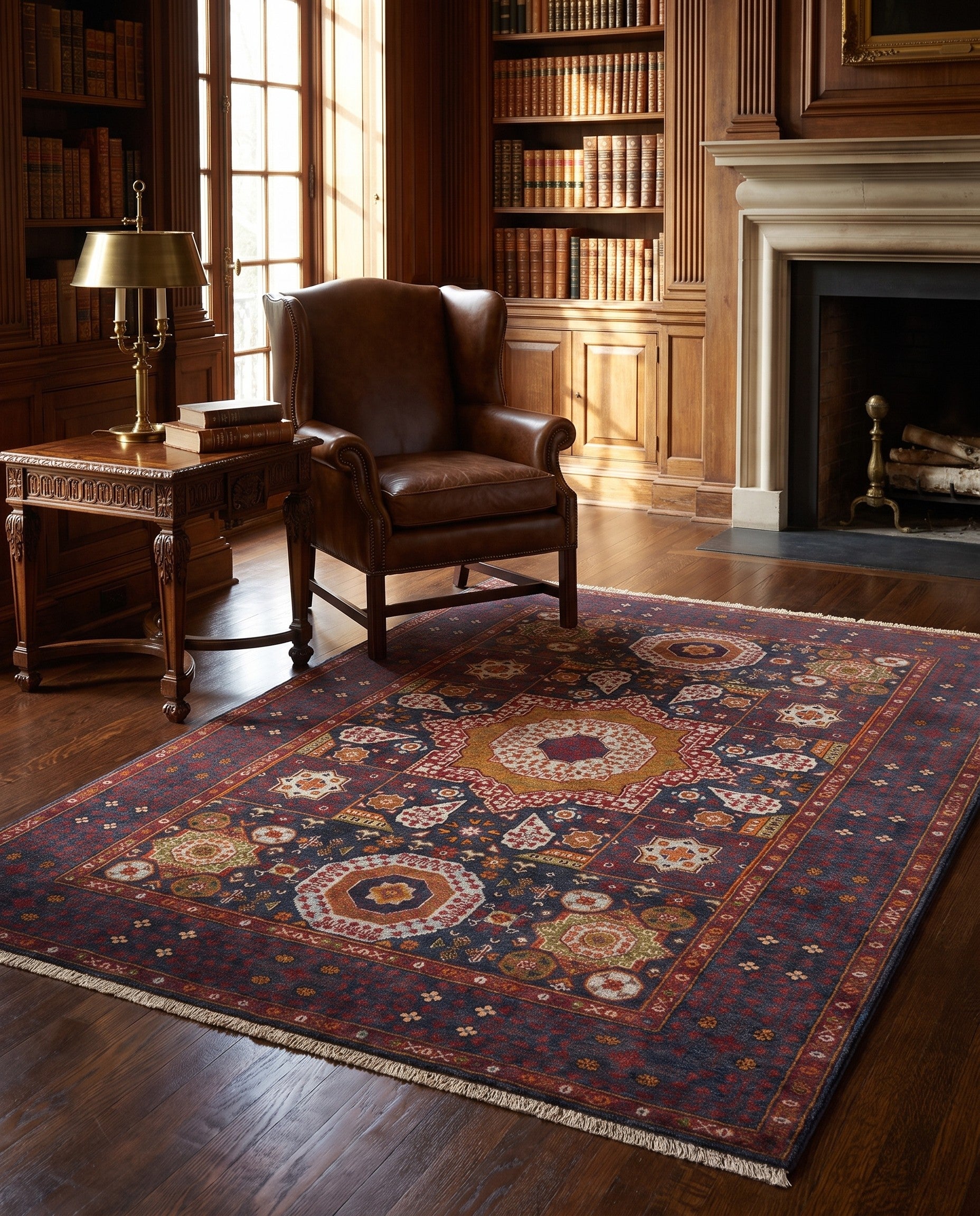 3' 11 x 5' 10 Hand Knotted Mamluk Ziegler Rug
