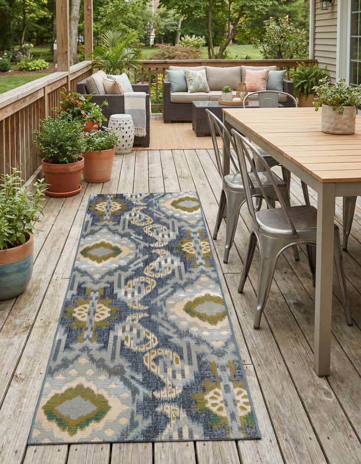 Detail image of 2' 7 x 7' Easy-Clean Modern Indoor / Outdoor Runner Rug