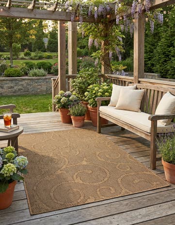 5' x 8' Easy-Clean Botanical Indoor / Outdoor Rug