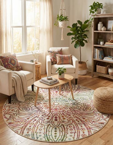 Ivory Tuscany Round Rug