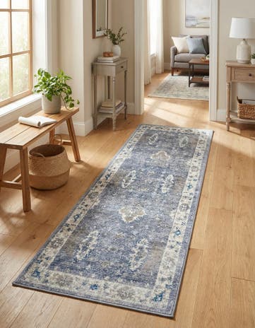 Gray Viola Runner Rug