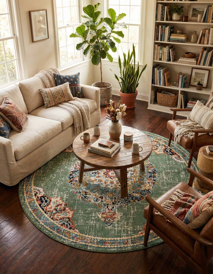 Detail image of 10' x 10' Carrington Round Rug