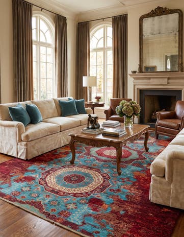 8' 11 x 11' 11 Hand Knotted Mamluk Ziegler Rug