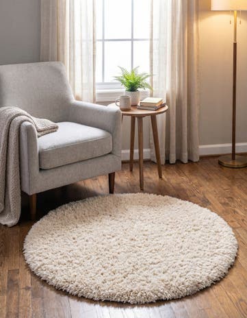 Linen Infinity Shag Round Rug