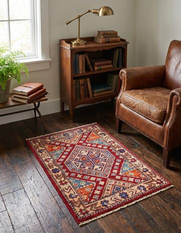 2' x 2' 11 Hand Knotted Kazak Rug