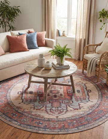 Beige Maahru Round Rug