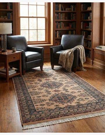 4' 3 x 6' 7 Hand Knotted Kazak Wool Rug