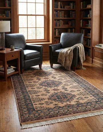 4' 3 x 6' 7 Hand Knotted Kazak Wool Rug