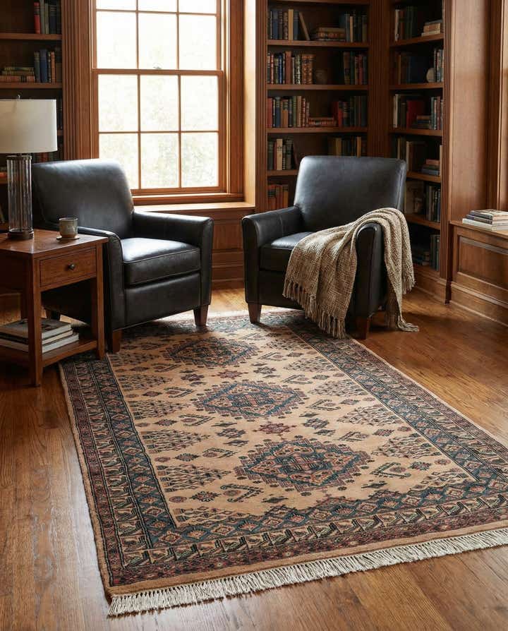 4' 3 x 6' 7 Hand Knotted Kazak Wool Rug