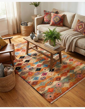 3' 2 x 4' 10 Hand Knotted Balouch Wool Rug