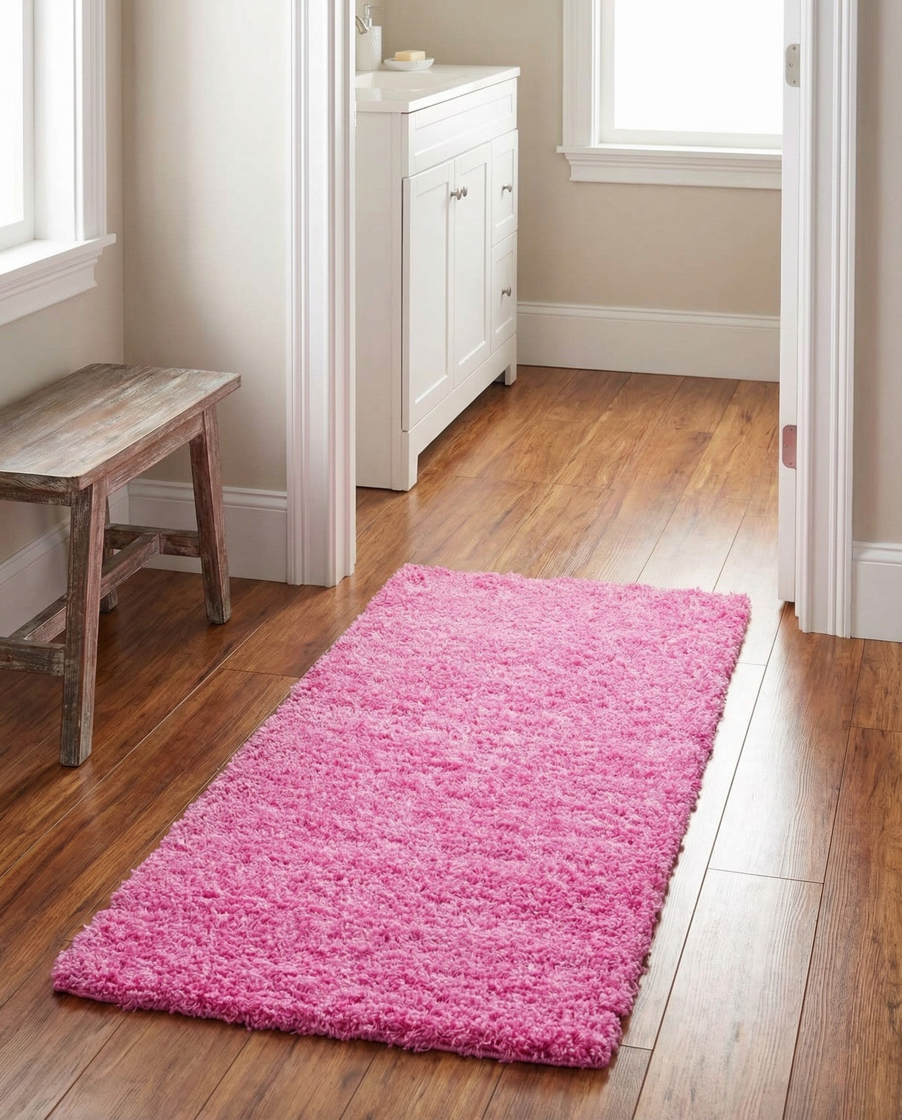 2' x 4' Solid Shag Runner Rug