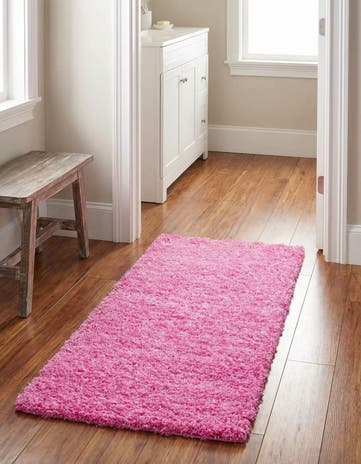 2' x 4' Solid Shag Runner Rug