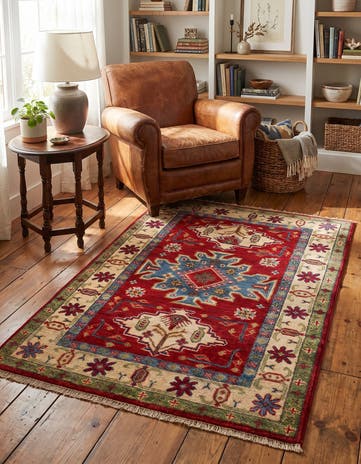 2' 7 x 3' 11 Hand Knotted Kazak Rug