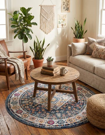 Blue Budapest Round Rug