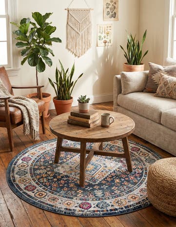 Blue Budapest Round Rug