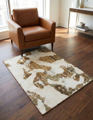 3' 8 x 4' 7 Hand Knotted Ultra Vintage Persian Wool Rug