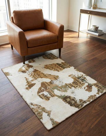 3' 8 x 4' 7 Hand Knotted Ultra Vintage Persian Wool Rug