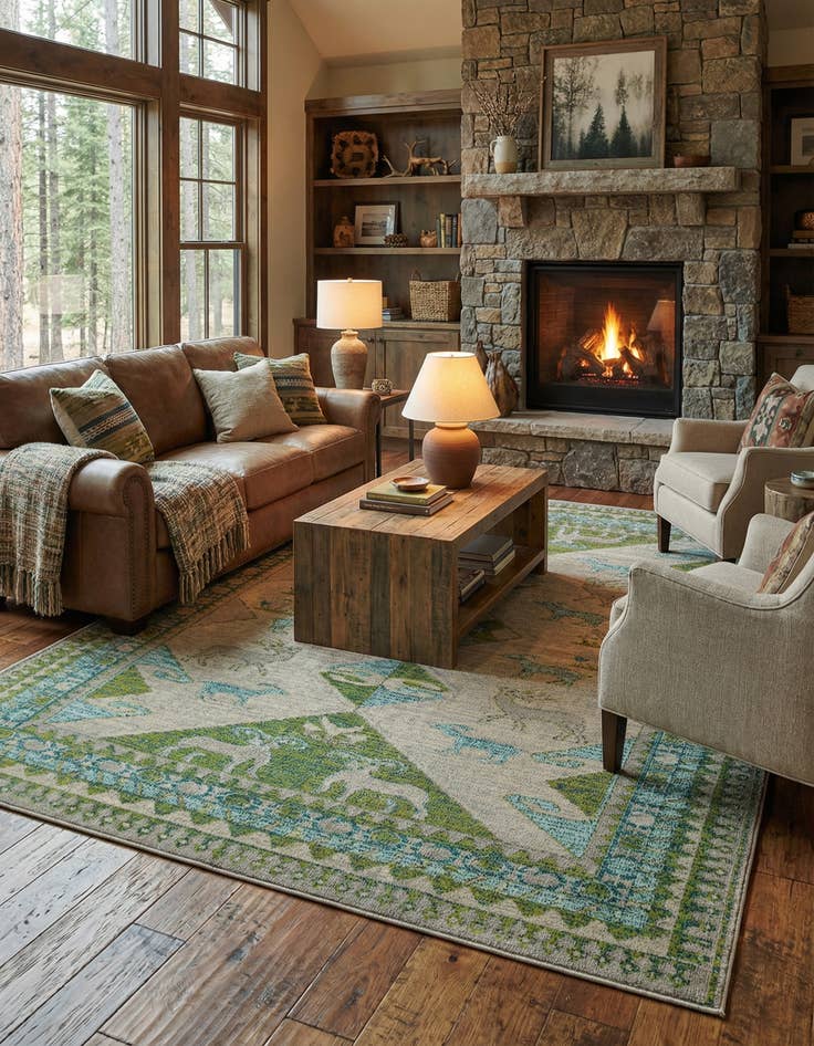 Detail image of 8' x 10' Washable Mesa Rug