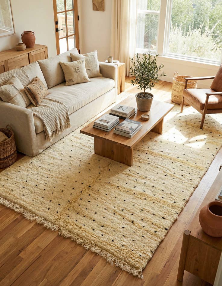 Detail image of 6' 5 x 10' Hand Knotted Moroccan Wool Rug