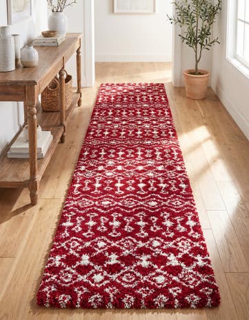 3' 3 x 16' 5 Moroccan Trellis Shag Runner Rug